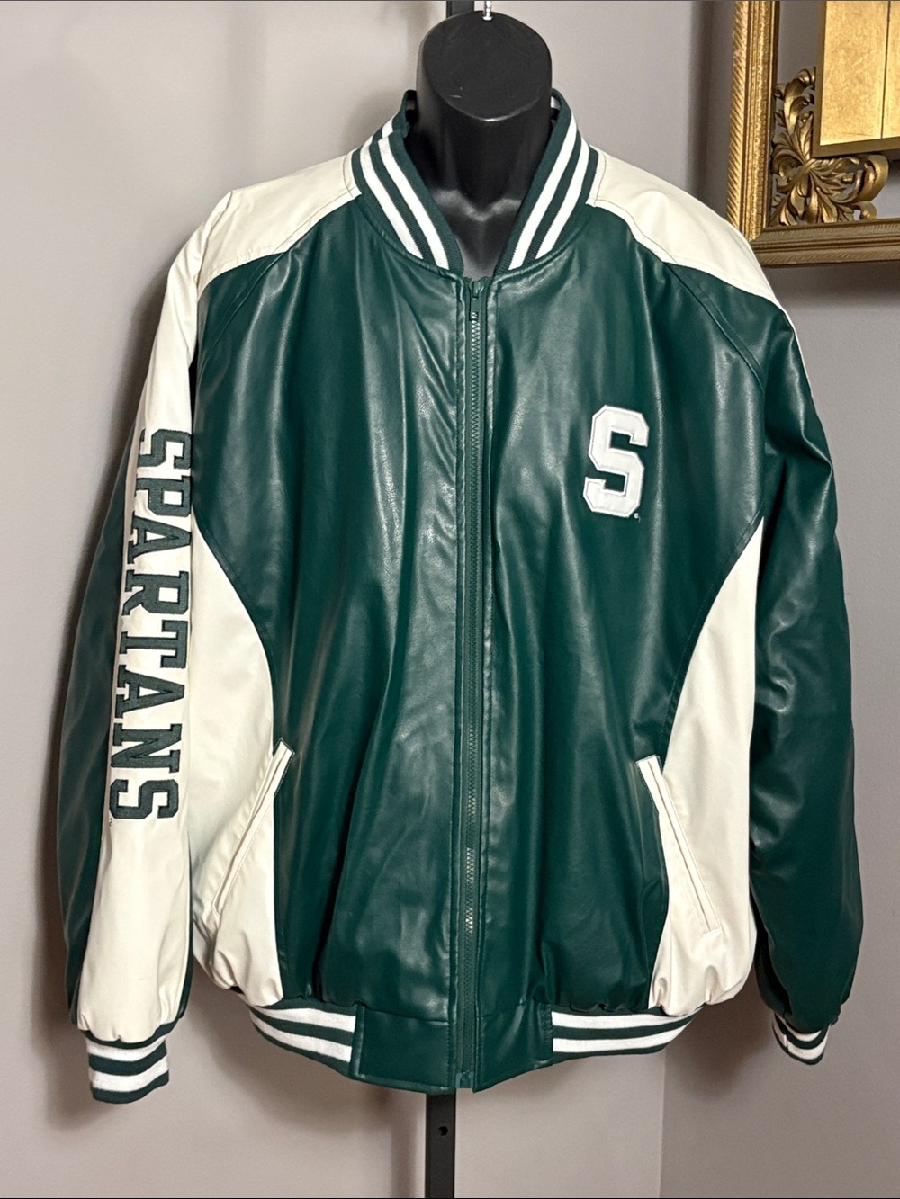 XXL Vintage 1990s Michigan State University Spartans College Varsity Jacket